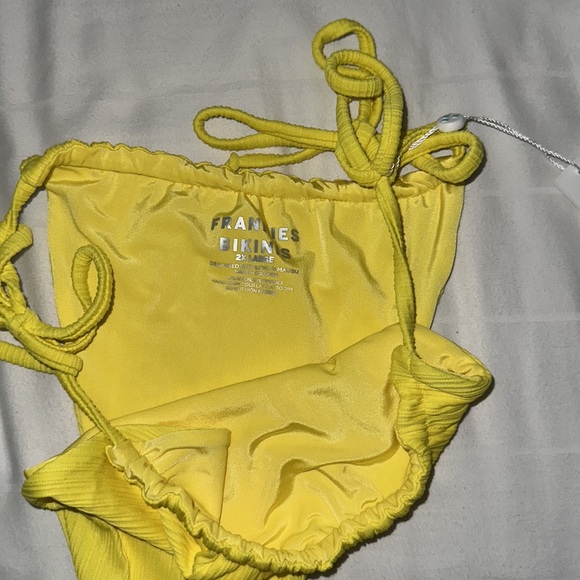 frankie’s bikinis pina colada color yellow tia bottom in plodded fabric XXL - Picture 5 of 6